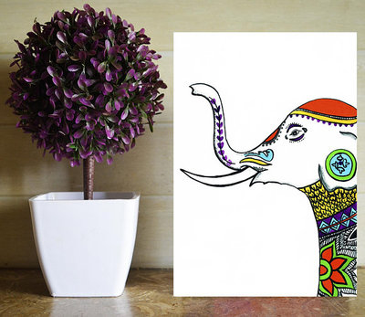 SoujanyaARao - Indian -Elephant  - Art Print - Home Decor - WehaveInCommons - CivicCenter - Shop Local - Wall Art