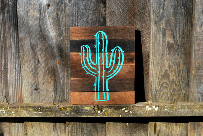 RusticMrk, EarthDay, SFetsy, Repurposed, Recycled, WOOD SIGN, SIGNAGE, Home Decor, Cottage Decor, Cabin Decor, Cactus