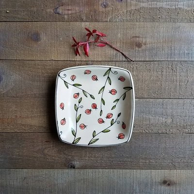 Catherine Reece - Red -Ladybug - Dish -- sfetsy - shop small -  small business saturday 