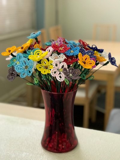 Home Decor - beads - Flowers - Allergy Free - Gifts -Beaded -Bouquets -Mosaik Works - Shop Local - Bay Area - San Francisco - WeAreInCommons - CivicCenter 