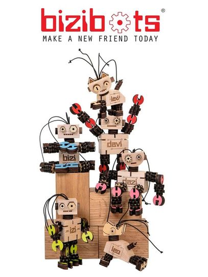 Bizibots - Wooden Robot Kits - sfetsy - indie hoiday emporium - kids - toys - etsylocal - shopsmall