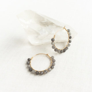 S For Sparkle - Gray -Quartz - Hoop Earrings - jewelry - earrings - WeHaveInCommons - Bay Area - Shop Local
